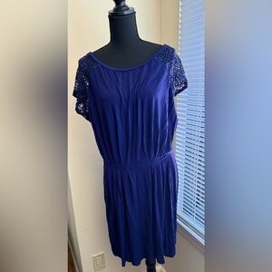 EUC Free People shortsleeve dress - purple/blue - large